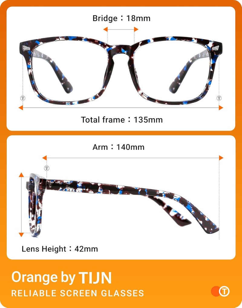 TIJN Blue Light Blocking Glasses for Women Men Clear Frame Square Nerd Eyeglasses Anti Blue Ray Computer Screen Glasses - Image 5